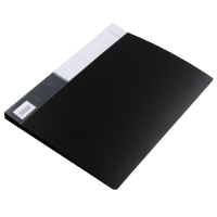 得力(deli) 5301 实用文件夹 A4单强力夹+插袋 黑色 单只装