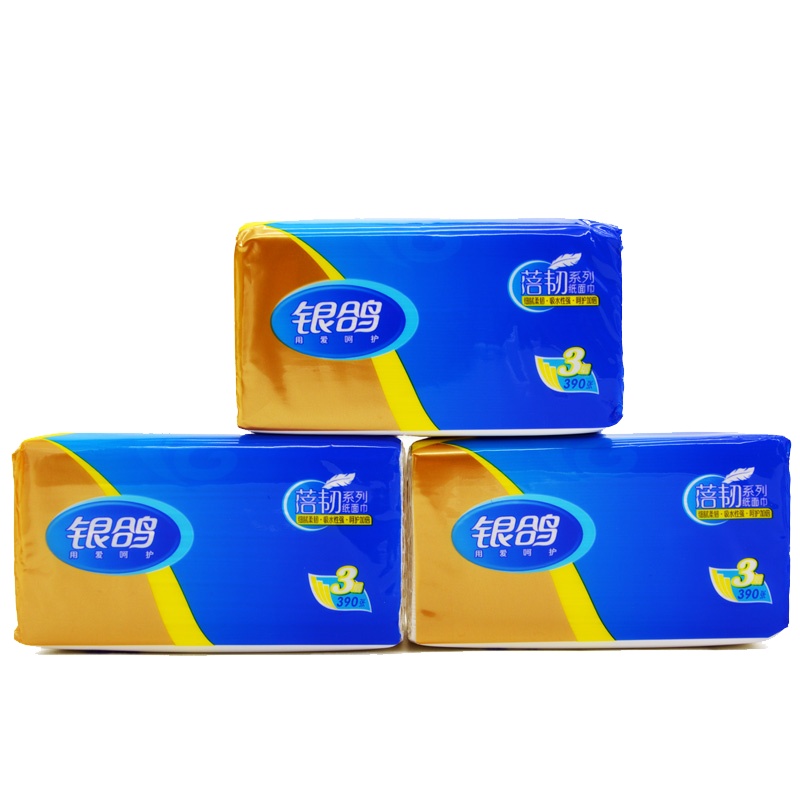 银鸽抽纸惠享三连包软抽家用130抽餐巾纸面巾纸餐厅2提6包