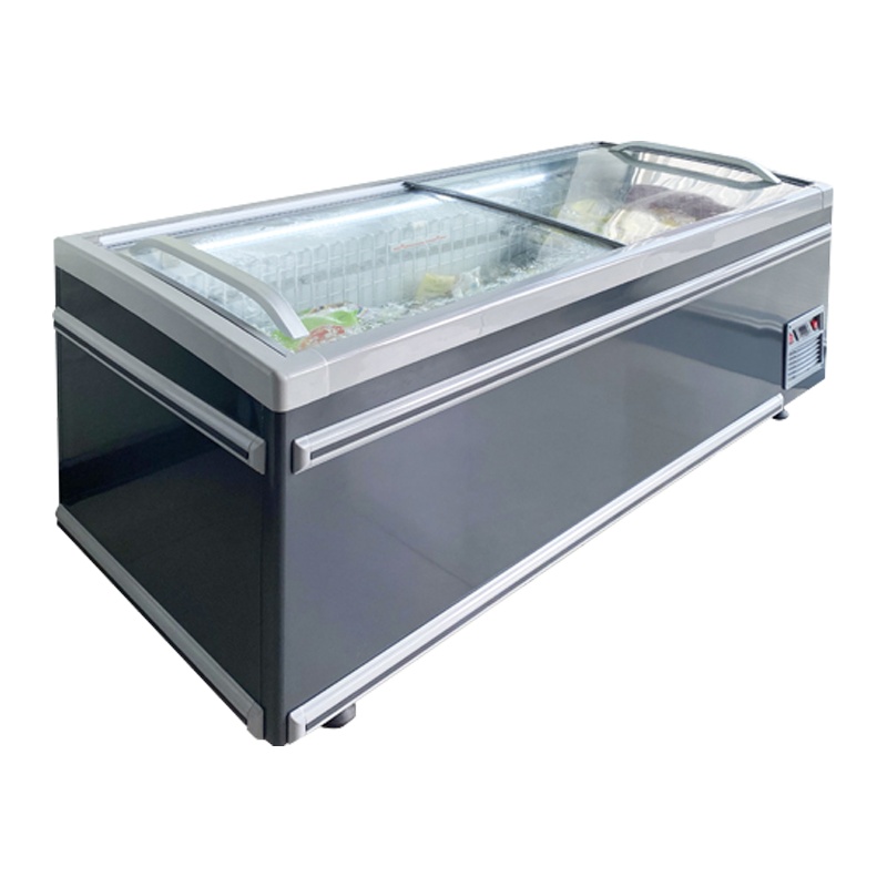 冰熊(bing xiong)组合岛柜HDZ-666T商用大容量卧式冰柜岛柜海鲜展示柜冷藏冷冻玻璃门雪糕速冻冷柜