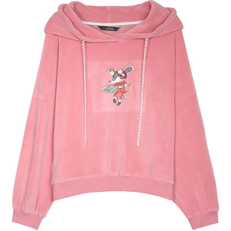 妖精的口袋waitmore刺绣卫衣2019秋冬季新款女韩版宽松上衣潮