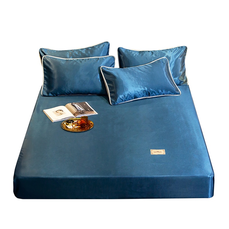 北极绒无印风纯色床笠冰丝席凉感丝可折叠夏天空调间软席子1.8m床学生宿舍席子1.2m床