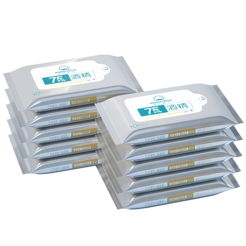 棉花秘密卫生消毒湿巾10片*10包