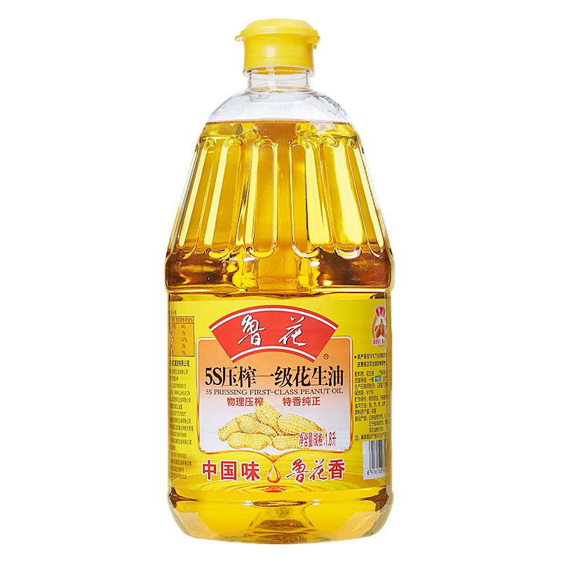 鲁花 食用油5S 物理压榨 压榨一级 花生油 1.8L