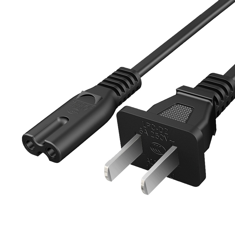 千天(QANTOP)国标两插8字尾电源线八字尾适用于2芯音箱音响数码相机充电器2孔台灯投影仪1.8米QT-DYX018