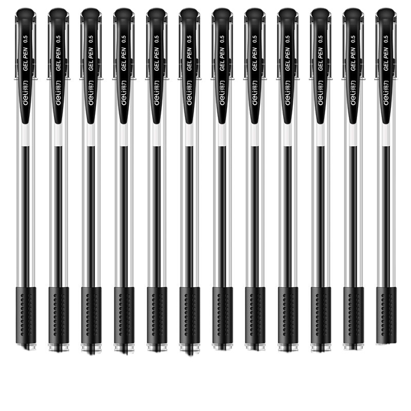 DELI/得力 中性笔 6600ES 0.5mm 黑色 12支(三盒起订)@