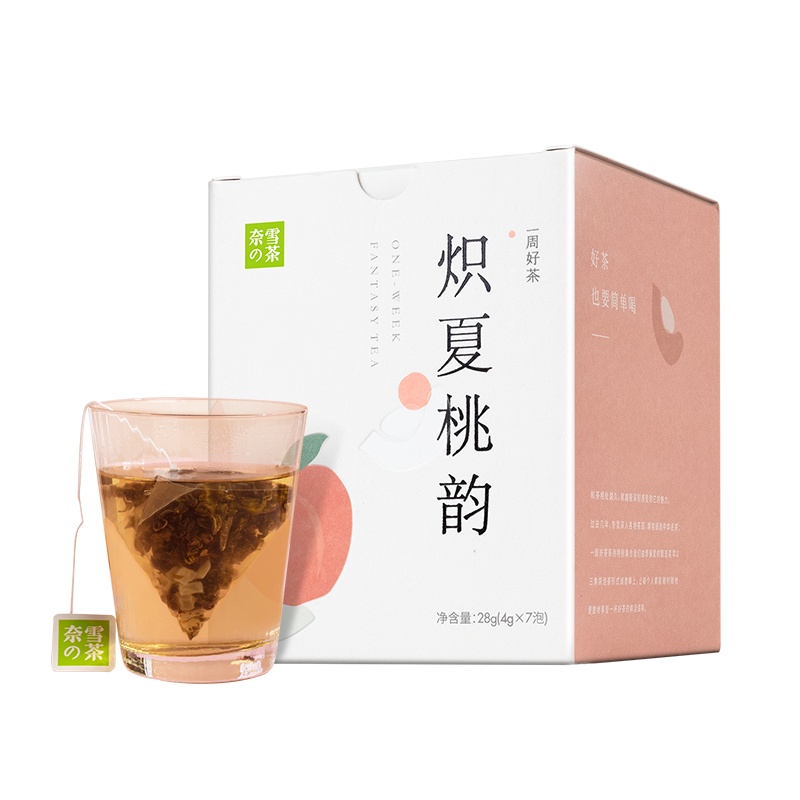 奈雪的茶 蜜桃乌龙茶袋泡茶冷泡 炽夏桃韵一周好茶7袋装调味茶包28g