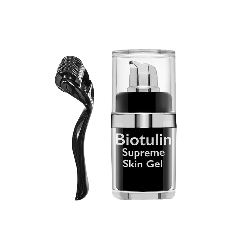 德国原装Biotulin碧欧图灵天然肉毒杆菌精华补水玻尿酸精华原液小黑瓶精华液 精华15ml+微针滚轮仪1支