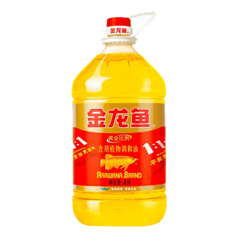 金龙鱼黄金比例食用植物调和油4L/桶 食用油营养健康家用