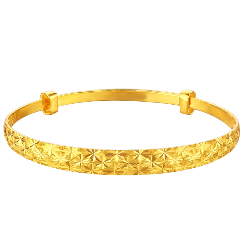 周大生黄金手镯女正品新款999足金结婚实心金镯子送老婆送妈妈款