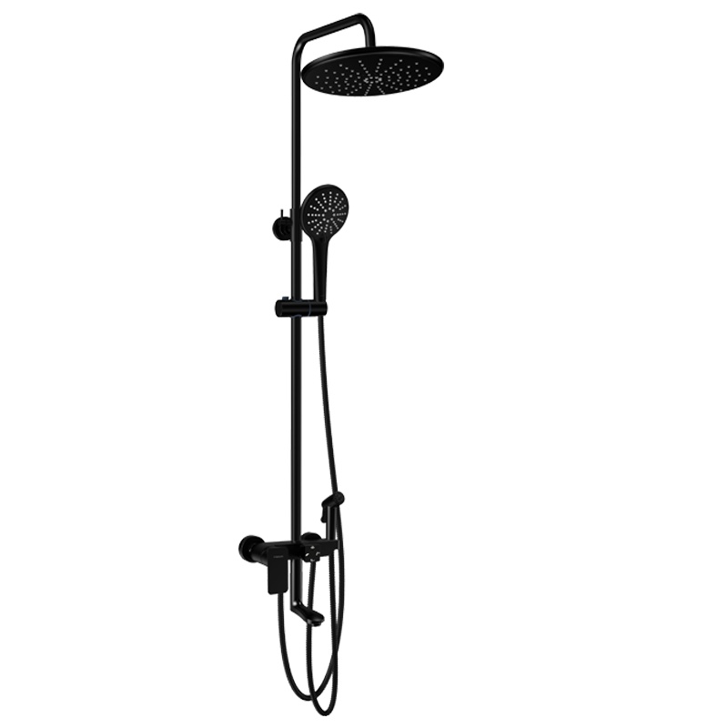 [FAENZA]法恩莎花洒 大淋浴四功能花洒套装带喷枪增压花洒喷头沐浴莲蓬头可升降淋浴 黑色大淋浴花洒