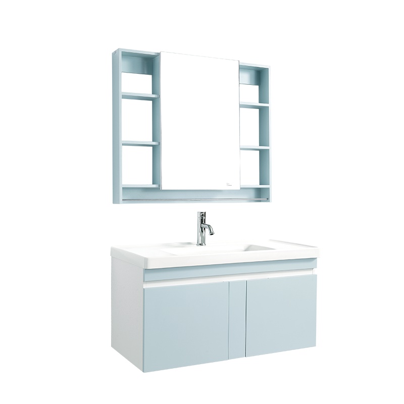 帝王洁具现代风格彩色浴室柜PVC浴室柜多色浴室柜多尺寸可选不锈钢铰链镜柜设计高清银镜全国联保AC3196