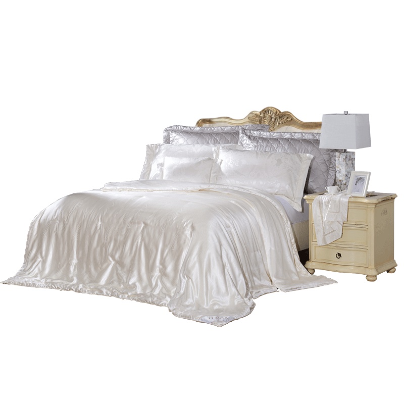 富安娜(FUANNA)丝棉提花双宫桑蚕丝二合一被/冬厚被伊莉娅