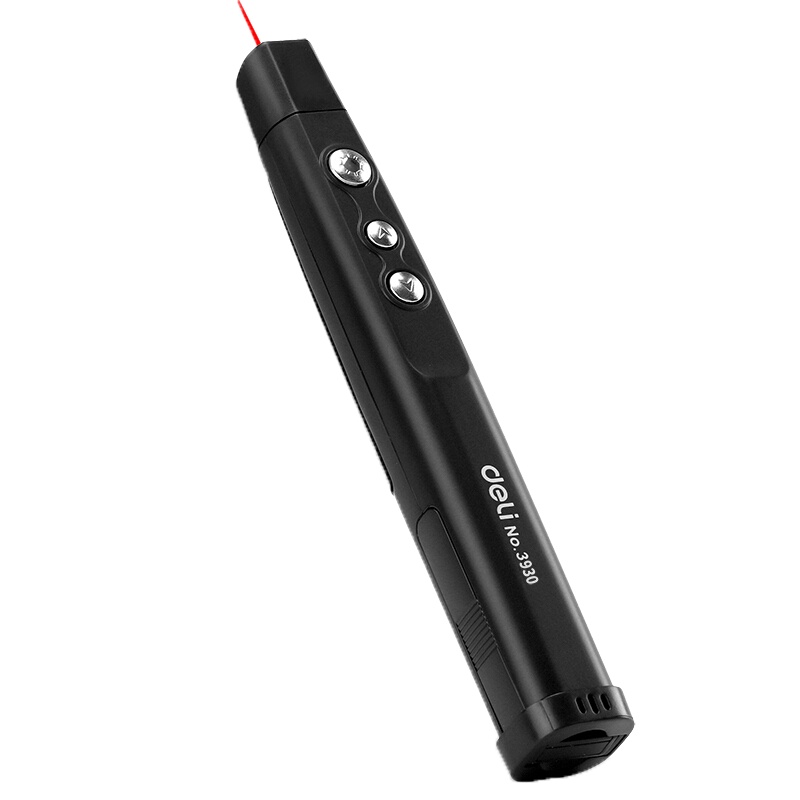 得力(deli)3930激光翻页笔 PPT投影仪翻页笔 会议无线演示笔 教学笔 指示笔 红光黑色款