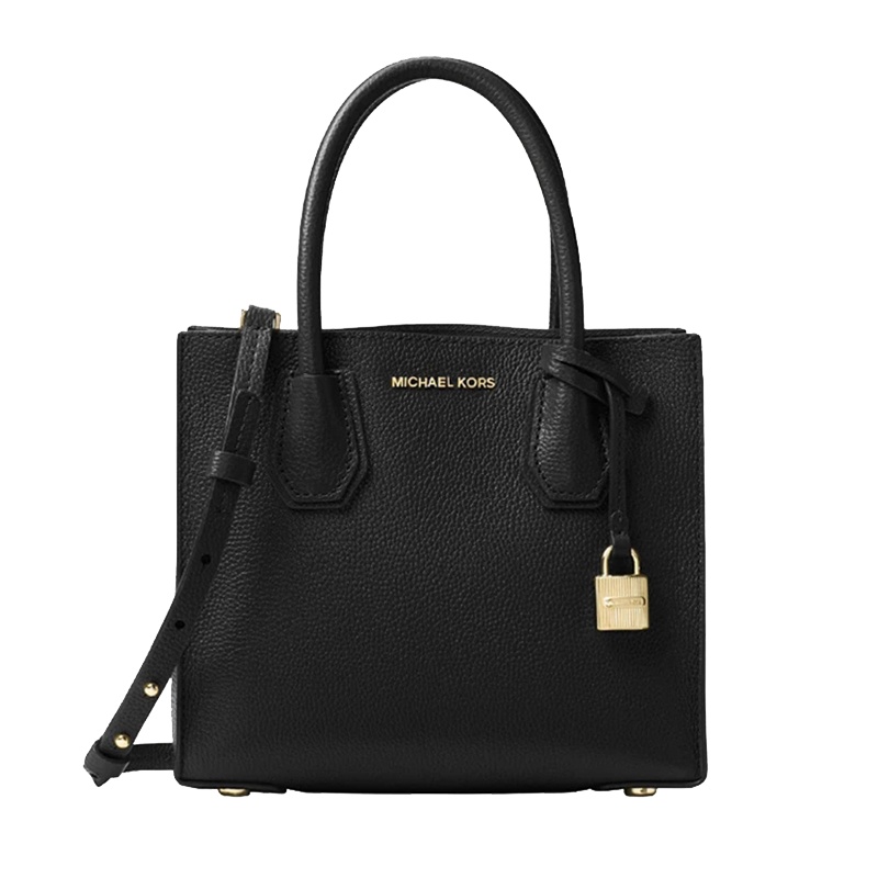MICHAEL KORS MK女包 MERCER系列黑色小号皮质女士手提斜挎单肩包 30F6GM9M2L黑色