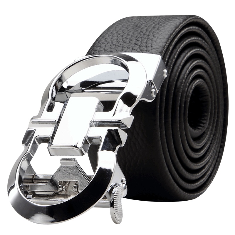 雅鹿男装皮带男男士皮带自动扣腰带休闲商务牛皮裤带AS18SDPX1901