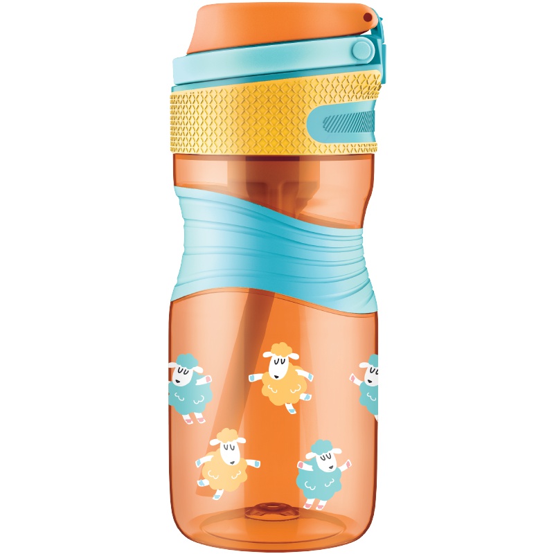 乐扣乐扣(lock&lock)一键式吸管儿童水杯Tritan便携式幼儿园杯子 450ml ABF766