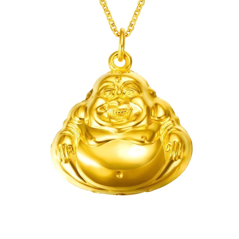壹仟俩黄金吊坠佛吊坠女士弥勒佛公足金999项坠(不含链)计价黄金饰品