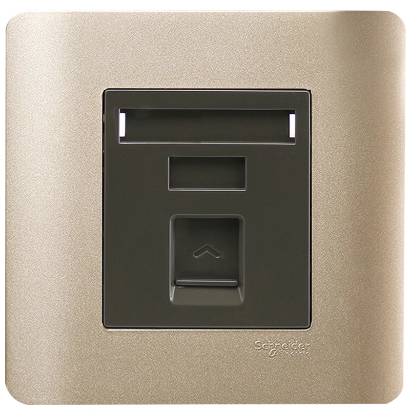 施耐德电气（Schneider Electric）开关插座 单联电话插座 墙壁电话面板弱电插座 轻点 格调棕
