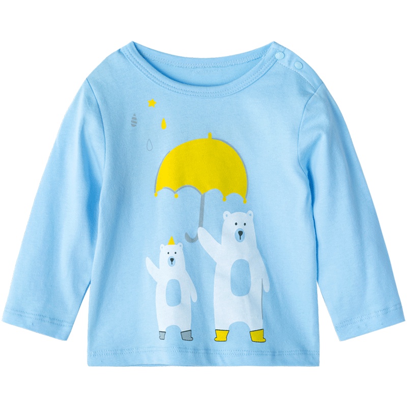 贝贝怡男童装秋季长袖T恤男宝宝纯棉上衣卡通193S2205