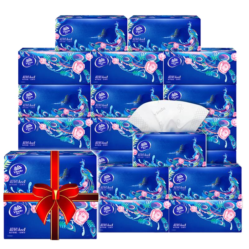 维达(Vinda)超韧Just1颐和园抽纸4层100抽18包整箱面巾纸 家用餐巾纸巾