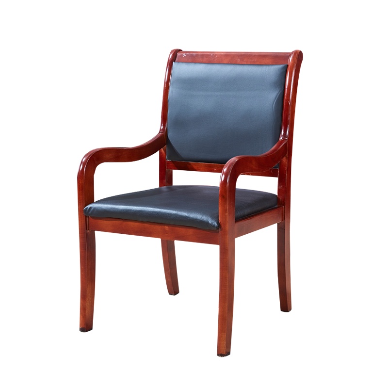 尔迈 实木四脚会议椅开会培训椅 会客椅 经理主管财务办公椅