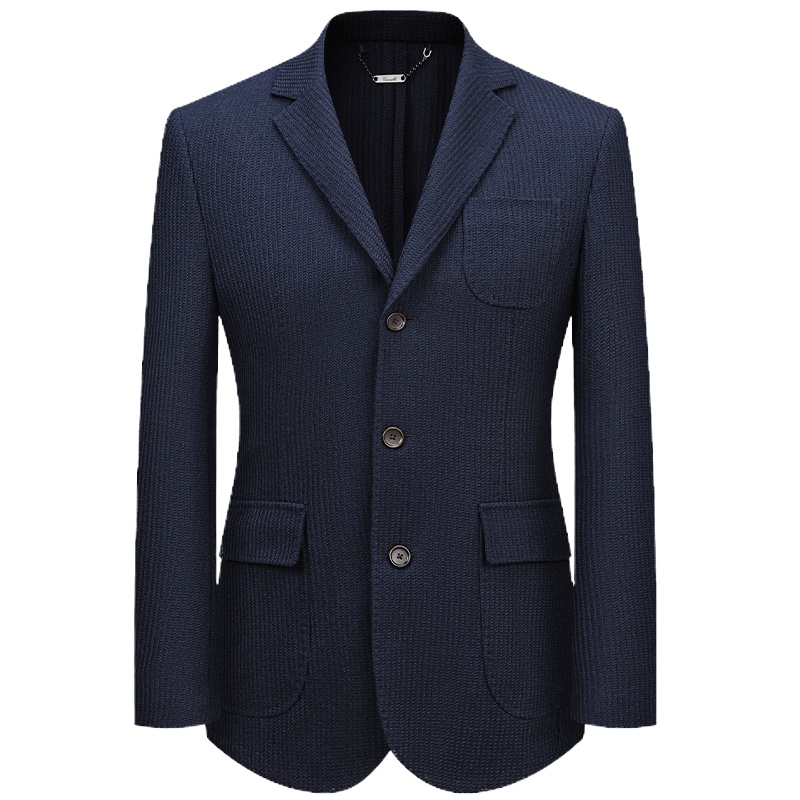 [意大利进口面料]培罗蒙(Baromon)休闲西服男仿针织外套商务男士西装上衣新款单西