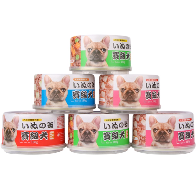 YaHo亚禾 狗罐头180g*6罐泰迪幼犬狗拌饭狗湿粮肉粒包宠物零食 鸡肉+蔬菜