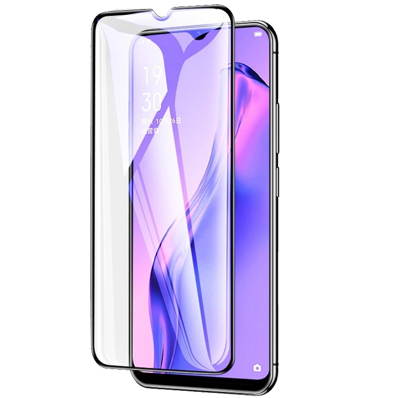 [买2送磨砂壳]轻万适用oppoa8钢化膜全屏黑色高清透明防摔贴膜oppo手机保护膜全玻璃