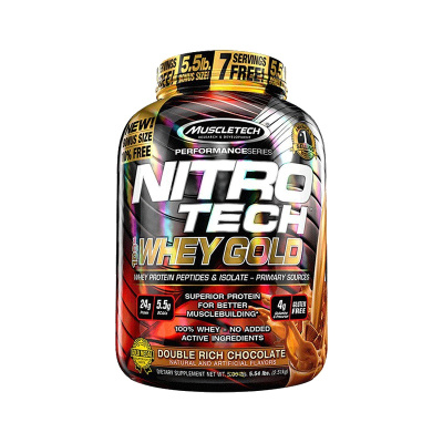 [蛋白营养]MUSCLETECH 肌肉科技 金牌乳清蛋白粉巧克力 5.5磅/罐 约2510克 美国进口 乳清蛋白 粉剂