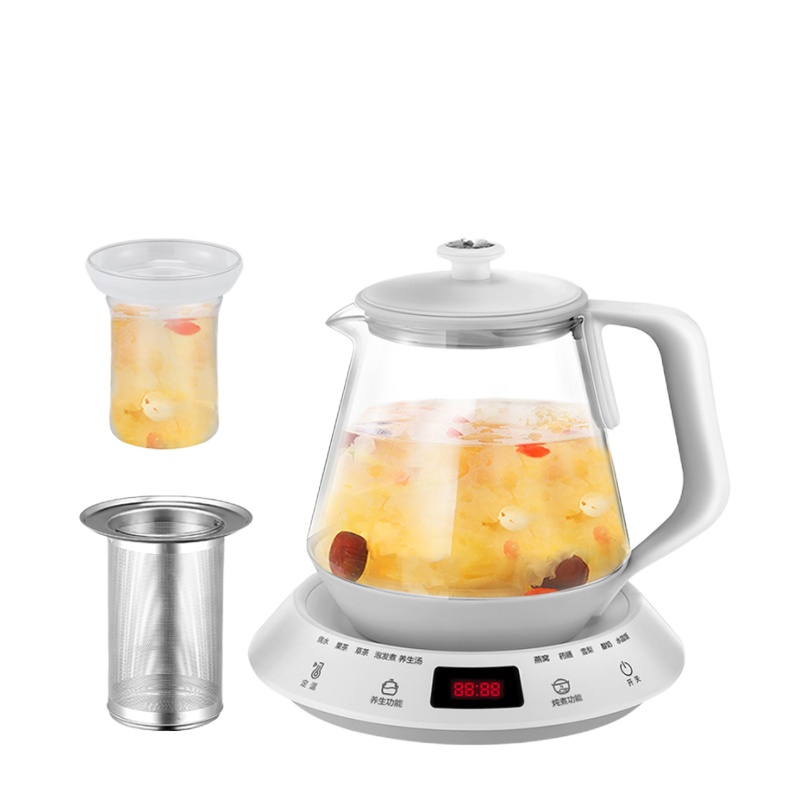 美的养生壶小家用加厚玻璃电煮茶器多功能花茶壶全自动办公室养身加厚玻璃电煮茶器多功能花茶壶