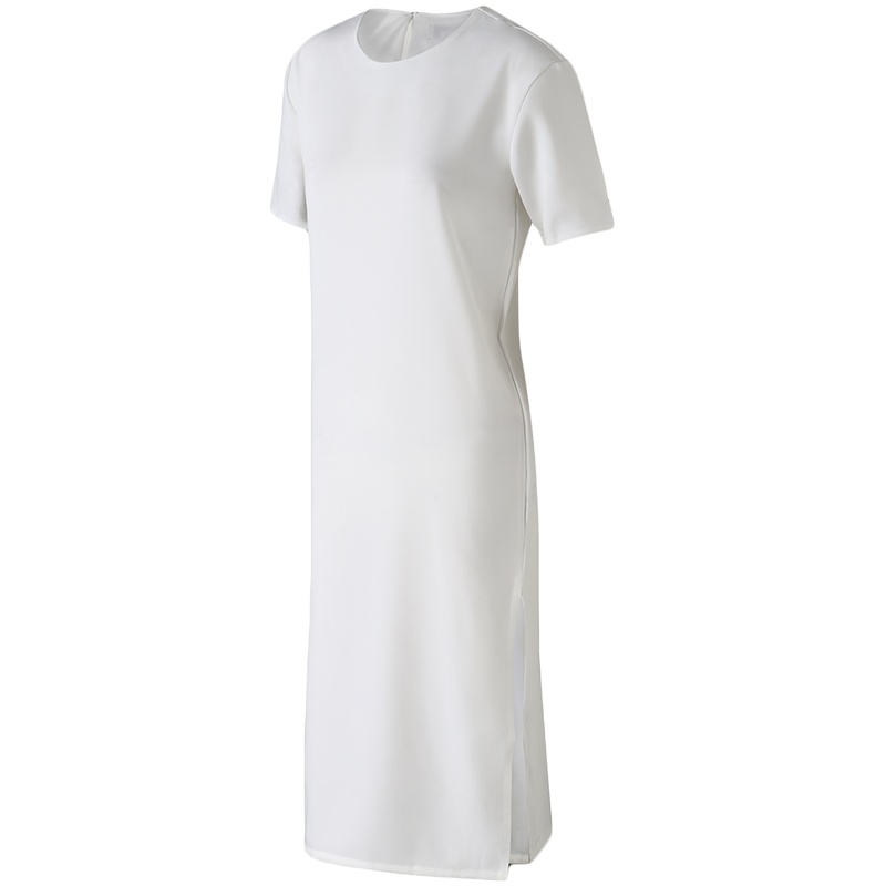 adidas阿迪达斯三叶草女裙休闲服侧开衩短袖长裙DU7266