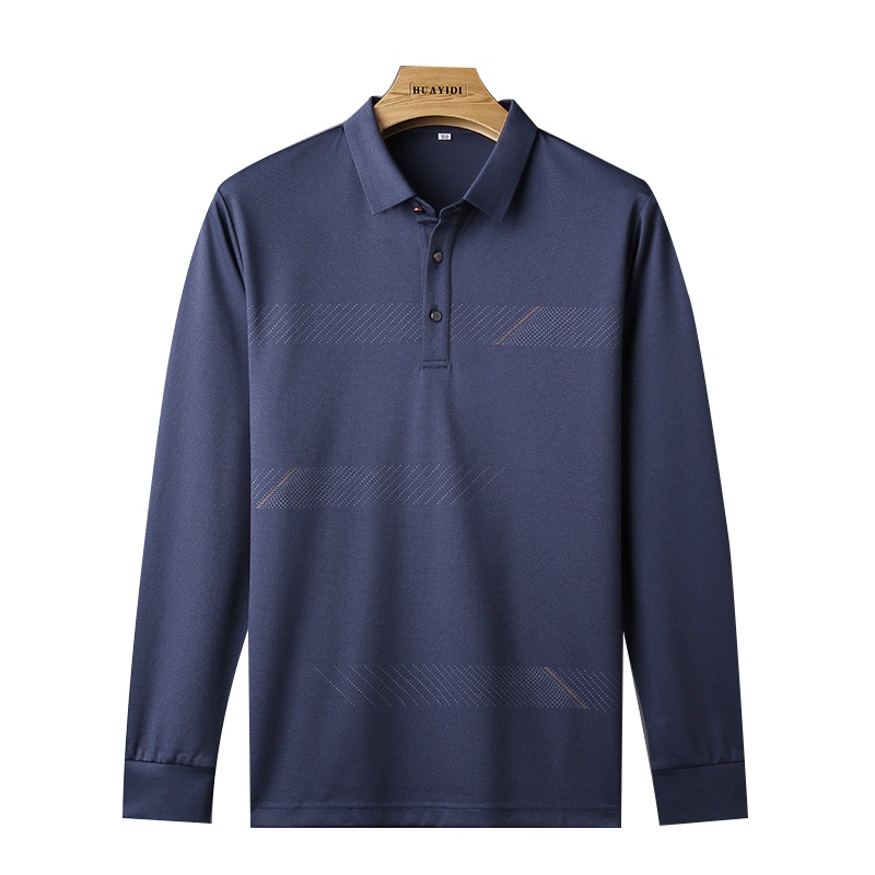 恒源祥男士长袖T恤2020新款翻领休闲中年爸爸装体恤上衣