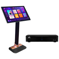 eVideo/视易 D66 主机内置6TB硬盘+19.5吋触摸屏黑色落地架 安卓系统KTV点歌机触摸屏家庭卡拉OK点唱机
