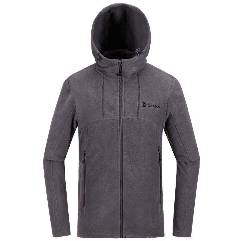 探路者（TOREAD）户外男女款防风保暖连帽抓绒服外套KACF91523/KACF92524