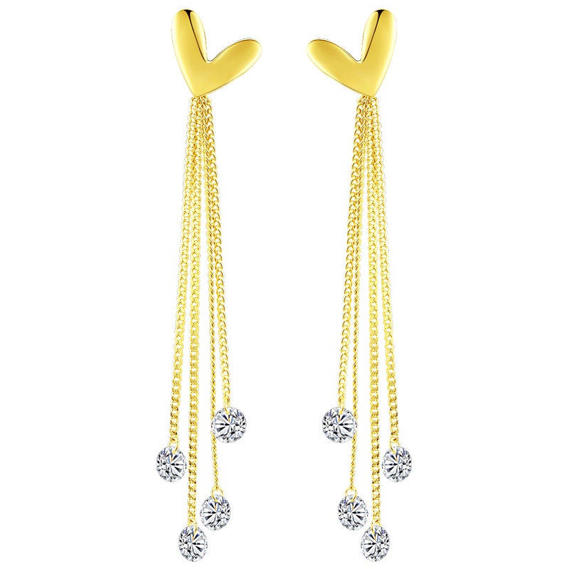 佰色传情长款爱心纯银耳环女2020新款潮气质网红耳坠耳饰