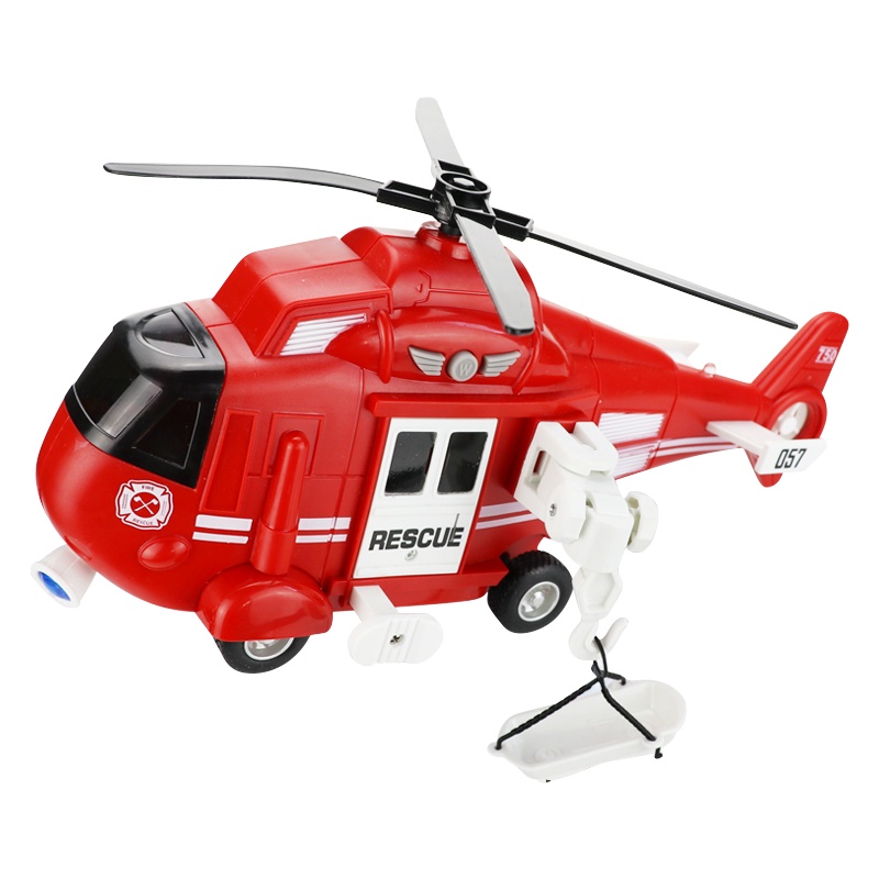 儿童玩具文艺1:16惯性灯光音乐故事机早教益智直升飞机模型红色W750ABR