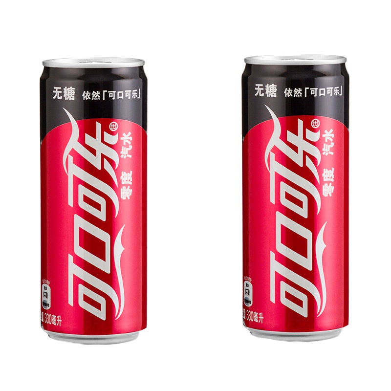 可口可乐 零度无糖零卡汽水 碳酸饮料330ml*24罐整箱