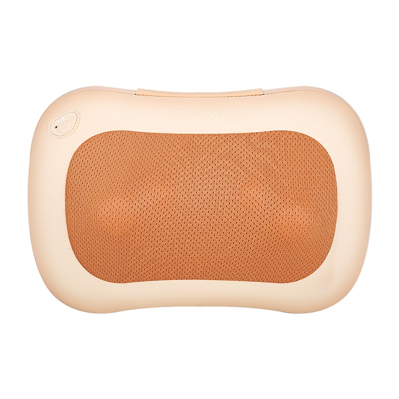 奥佳华(OGAWA)无线按摩枕 OG-2028颈椎按摩枕颈部腰部按摩按摩器家用车载颈肩按摩枕器 小方糖 充电版 米色