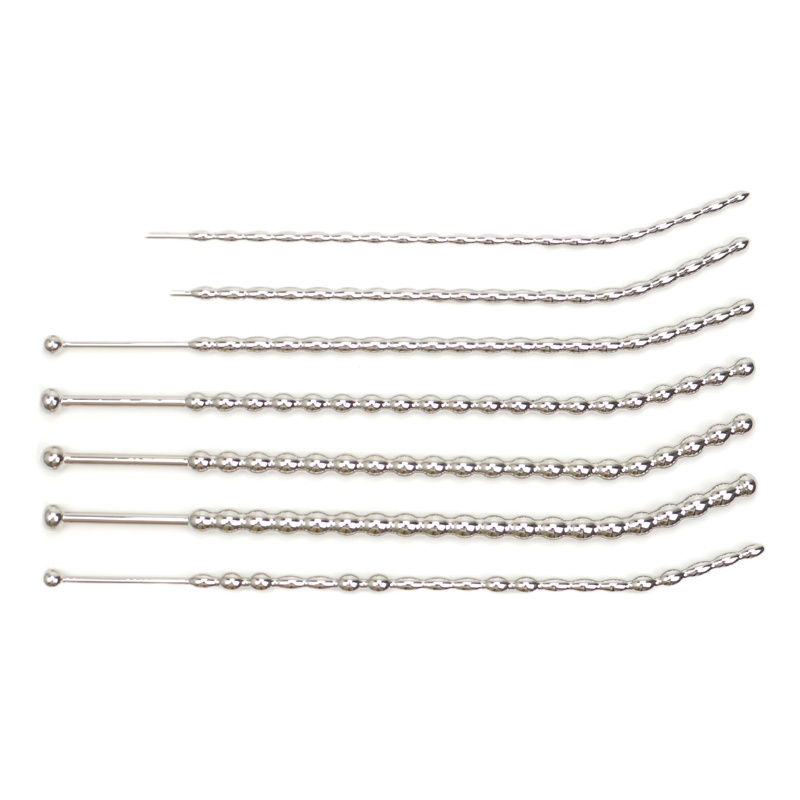 金属马眼扩张器不锈钢尿道拉珠 sm男用尿道插棒开发刺激自慰器具 6mm粗(拉珠款)送润滑+消毒