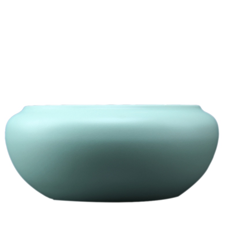 唐宏坊 大号茶洗月白汝窑开片汝瓷功夫茶具陶瓷茶碗笔洗杯洗茶道零配