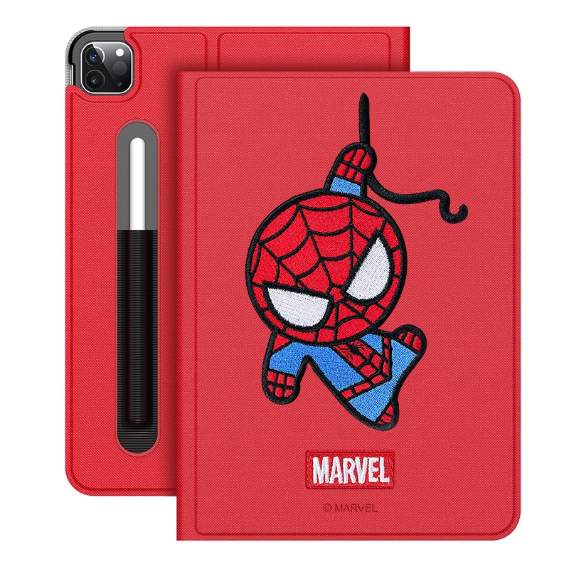 ESCASE iPad pro11英寸保护套2020新款硅胶软边全包防摔磁吸休眠 漫威复联正版授权刺绣工艺 红色蜘蛛侠