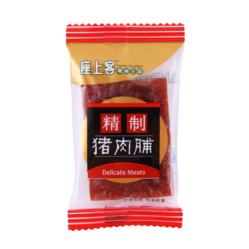 [座上客 精制猪肉脯11袋*2]休闲零食即食小吃靖江肉干肉片约180g*2
