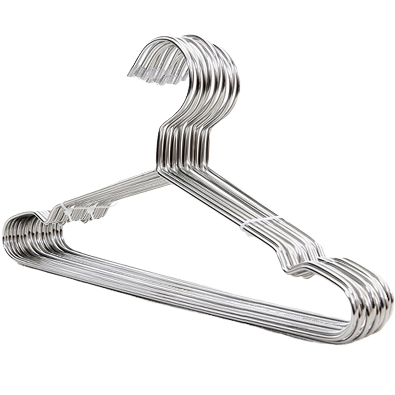 欧润哲(ORANGE) D-0011 加粗不锈钢实心衣架 10个装