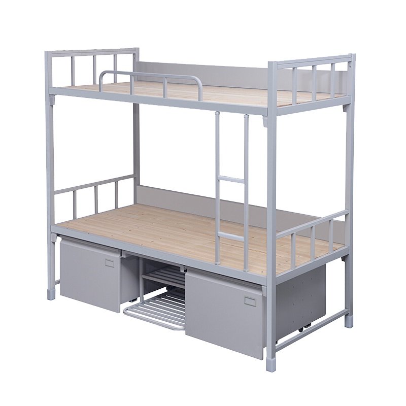富振 钢制双层床加厚宿舍双人床铁上下铺双层铁艺床床下柜鞋架/含床下柜床板蚊帐杆