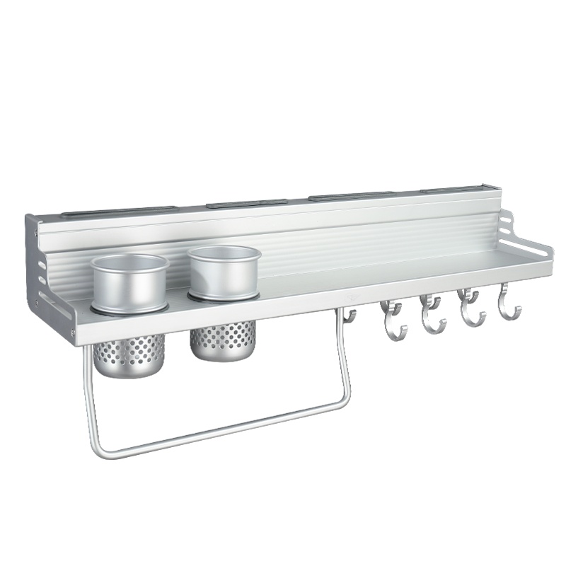 东鹏卫浴(DONGPENG)厨房多功能一体沥水置物筷子架 太空铝合金可滑动挂钩毛巾杆调料置物架刀架免打孔置物架挂件