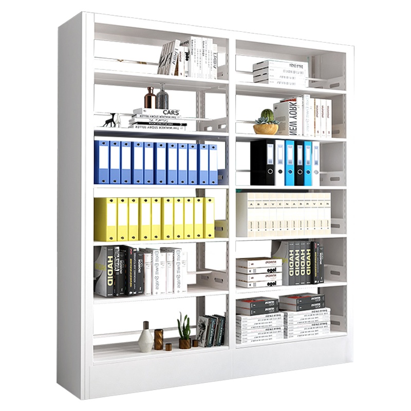 三圣 办公家具钢制书架学校图书馆书店书籍室阅览室书架展示架书柜资料架柜双面一列二组