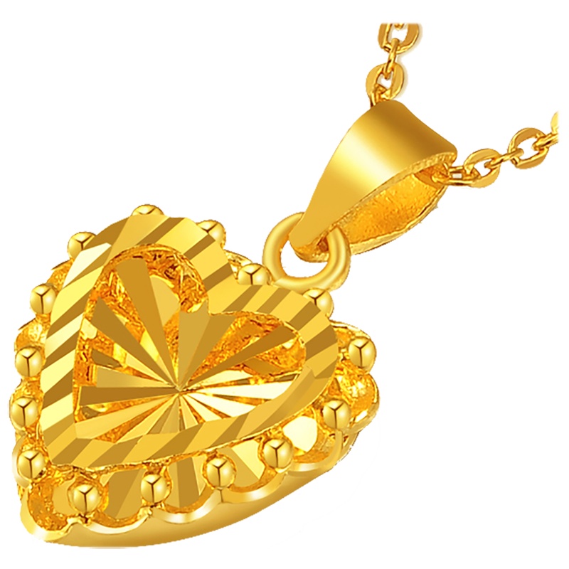 佐喜佑福 黄金吊坠女款爱心吊坠爱心形999足金首饰礼物送女友 金重约2.31-2.36克 CLCYYF1020CG