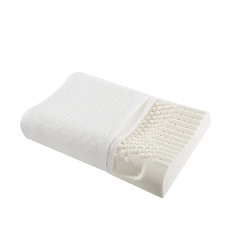 北极绒(Bejirog)乳胶枕泰国进口天然乳胶透气记忆家用橡胶枕芯 花型按摩波浪形单人枕头床上用品春夏秋冬通用含枕套