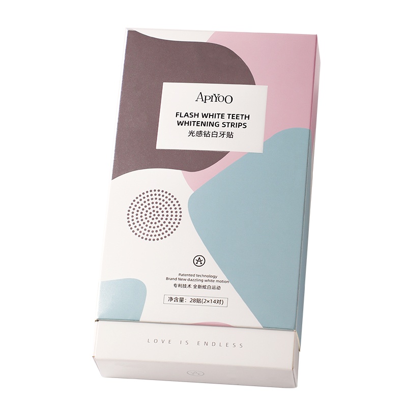 荷兰艾优APIYOO光感炫白牙贴美白牙齿牙膜套装去黄牙清新口气 1盒14对