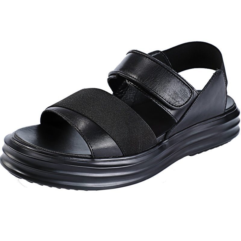 GOLF高尔夫男士新款夏季休闲鞋露趾百搭沙滩鞋韩版头层牛皮潮流鞋子